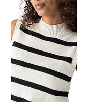 Sanctuary Life Is Easy Stripe Mock Neck Sleeveless Top