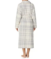 Sanctuary Long Sleeve Shawl Collar Long Cozy Fleece Plaid Robe