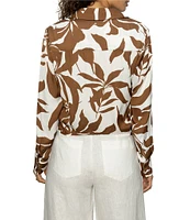 Sanctuary Lover Floral Print Button Down Long Sleeve Tie Shirt