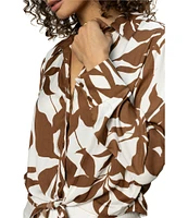 Sanctuary Lover Floral Print Button Down Long Sleeve Tie Shirt