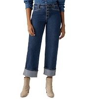 Sanctuary Luna Button Fly Cuffed Cropped Denim Jeans