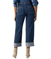 Sanctuary Luna Button Fly Cuffed Cropped Denim Jeans