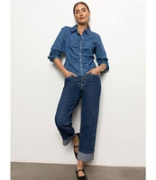 Sanctuary Luna Button Fly Cuffed Cropped Denim Jeans