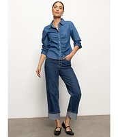 Sanctuary Luna Button Fly Cuffed Cropped Denim Jeans