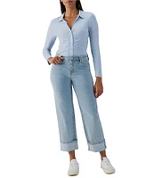 Sanctuary Luna Button Fly Cuffed Cropped Denim Jeans