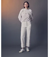 Sanctuary Luna Button Fly Cuffed Crop Denim Jeans