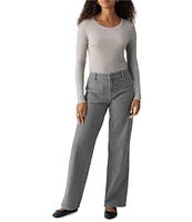Sanctuary Marine Extended Standard Waist Patch Pocket Wide Leg Pant