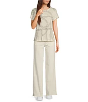 Sanctuary Marine Standard Waist Patch Pocket Wide Leg Pants