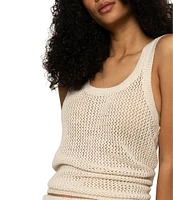 Sanctuary Mesh Stitch Scoop Neck Coordinating Shell Top