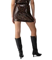 Sanctuary Night Out Leopard Print Sequin Fitted Mini Skirt