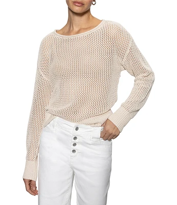 Sanctuary Open Knit Crew Neck Long Sleeve Sweater