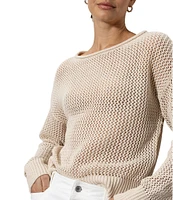 Sanctuary Open Knit Crew Neck Long Sleeve Sweater