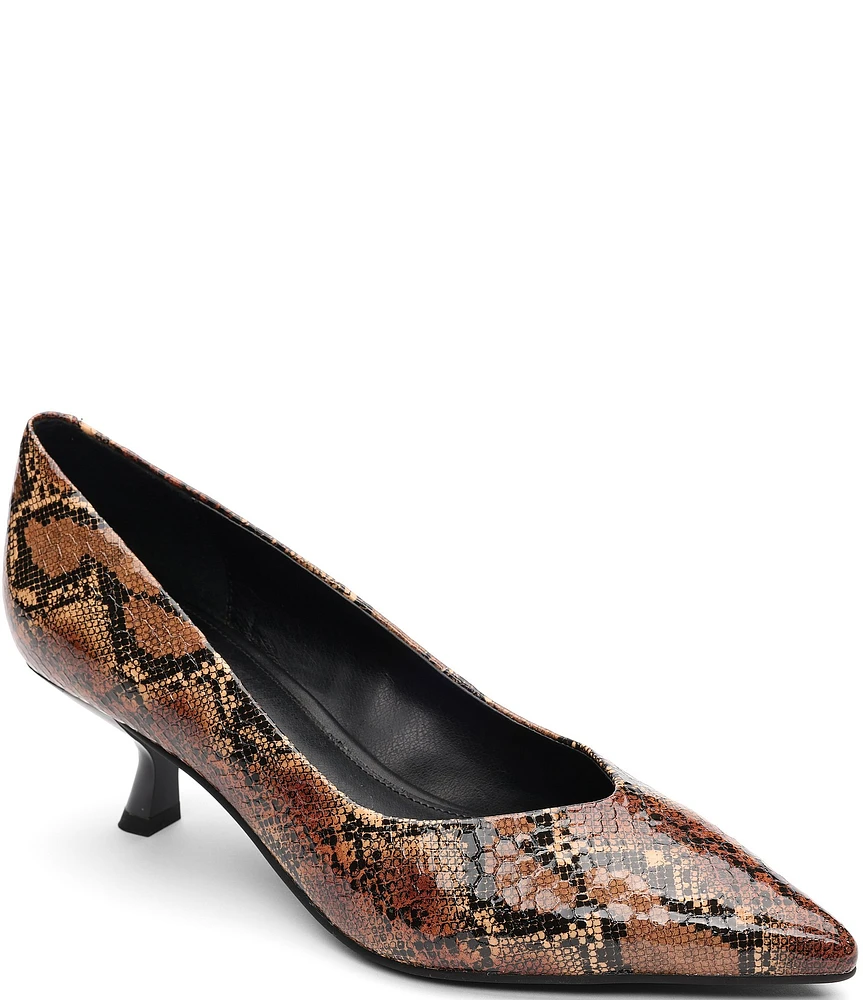 Sanctuary Padma Embossed Gloss Snake Print Leather Pumps