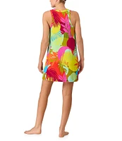 Sanctuary Tropical Printed Sleeveless Round Neck Knit Sleep Shirt