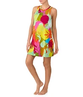 Sanctuary Tropical Printed Sleeveless Round Neck Knit Sleep Shirt
