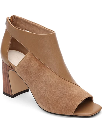 Sanctuary Raise Leather Suede Open Toe Shooties