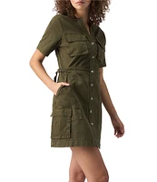 Sanctuary Reissue Button Down Collar Short Sleeve Dress