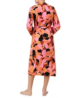 Sanctuary Satin Long Sleeve Abstract Print Coordinating Midi Robe