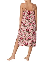 Sanctuary Satin Sleeveless Scoop Neck Floral Print Chemise