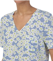 Sanctuary Short Sleeve V-Neck Tee & Short Floral Print Set