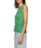 Sanctuary Slub Yarn Open Stitch Crew Neck Sleeveless Shell Top
