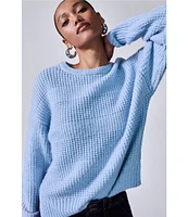 Sanctuary Snow Bunny Textured Knit Crew Neck Long Sleeve Sweater