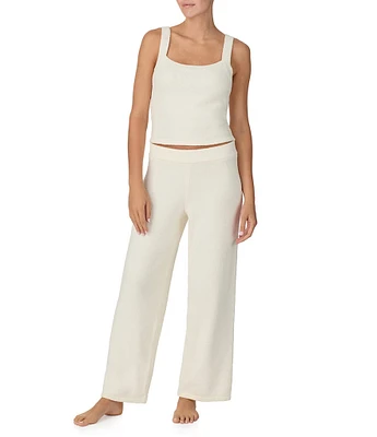 Sanctuary Solid Cropped Tank & Long Pant Sweater Knit Pajama Set