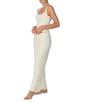 Sanctuary Solid Cropped Tank & Long Pant Sweater Knit Pajama Set