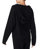 Sanctuary Solid Long Sleeve V-Neck Coordinating Sweater Knit Hoodie