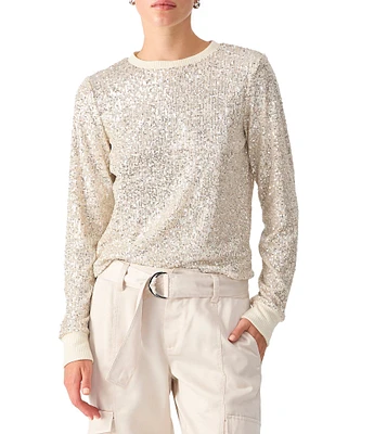 Sanctuary Sparkle Together Crew Neck Long Sleeve Top