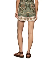 Sanctuary Spring Breaker Art Deco Border Print High Rise Coordinating Shorts