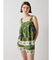 Sanctuary Spring Breaker Art Deco Border Print High Rise Coordinating Shorts
