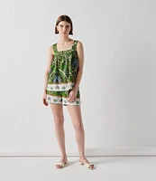 Sanctuary Spring Breaker Art Deco Border Print High Rise Coordinating Shorts