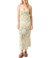 Sanctuary Spring Favorite Scarf Paisley V Neck Sleeveless Maxi Dress