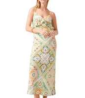 Sanctuary Spring Favorite Scarf Paisley V Neck Sleeveless Maxi Dress