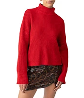 Sanctuary Stay Cozy Chenille Knit Turtleneck Long Sleeve Pullover Sweater