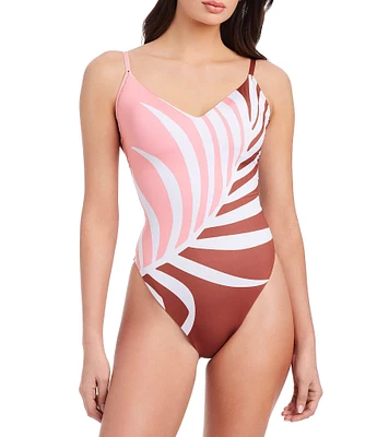 Sanctuary Summer Vibes V-Neck Strappy Back Tank One Piece Swimsuit