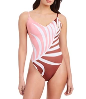 Sanctuary Summer Vibes V-Neck Strappy Back Tank One Piece Swimsuit