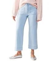 Sanctuary The Marine Denim Mid Rise Wide Leg Cropped Pant