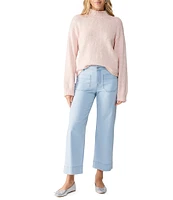 Sanctuary The Marine Denim Mid Rise Wide Leg Cropped Pant