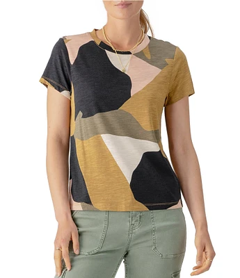 Sanctuary The Perfect Abstract Print Crew Neck Short Sleeve Tee