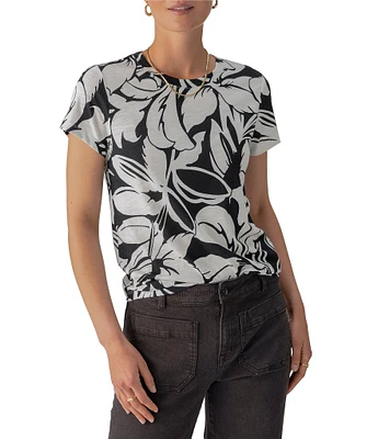 Sanctuary The Perfect Printed Crew Neck Palm Print Short Sleeve Tee