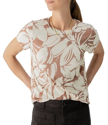 Sanctuary The Perfect Printed Crew Neck Tropic Print Short Sleeve Tee