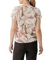 Sanctuary The Perfect Printed Crew Neck Tropic Print Short Sleeve Tee