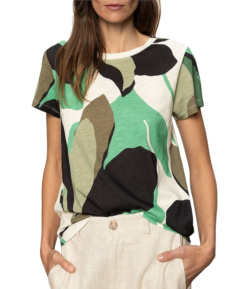 Sanctuary The Perfect Tee Abstract Print Crew Neck Short Sleeve Top