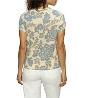 Sanctuary The Perfect Tee Crew Neck Botanic Print Short Sleeve Top