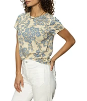 Sanctuary The Perfect Tee Crew Neck Botanic Print Short Sleeve Top