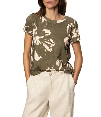 Sanctuary The Perfect Tee Floral Print Crew Neck Short Sleeve Top