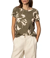 Sanctuary The Perfect Tee Floral Print Crew Neck Short Sleeve Top