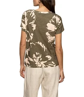 Sanctuary The Perfect Tee Floral Print Crew Neck Short Sleeve Top